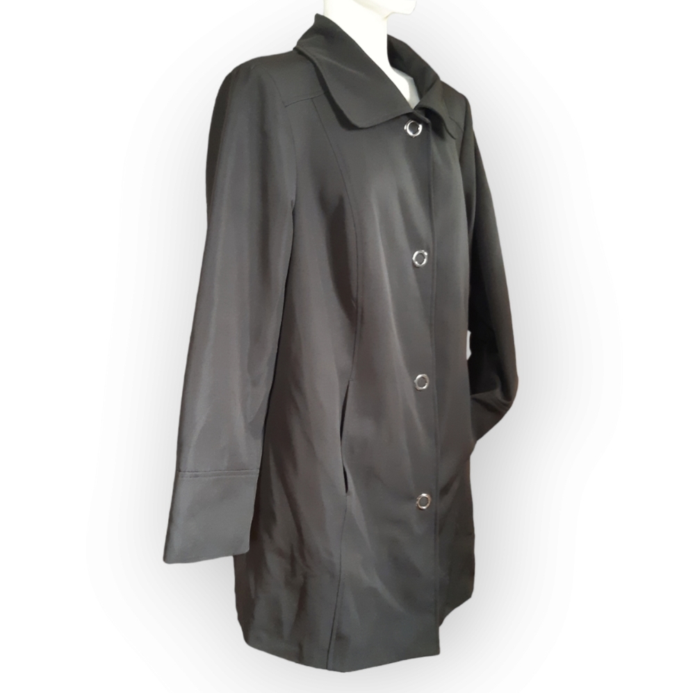 Addition Elle 1X black snap up lightly lined jacket with pockets